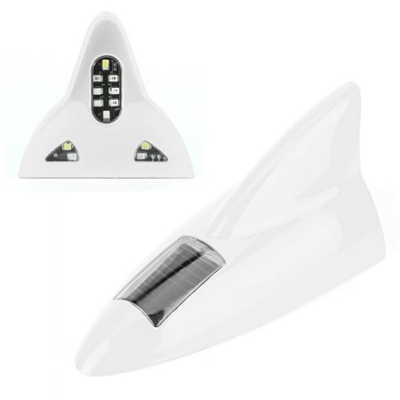 

Strobe 12LED Car Solar Energy Flashing Light Fin Warning Lamp Auto AccessoryWhite