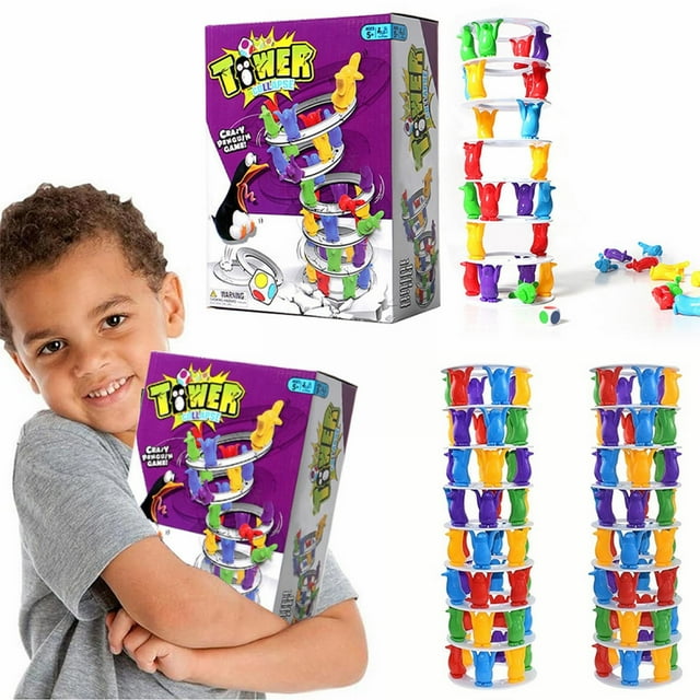 Block Stacking Game Penguins Building Block Toy Penguins Stacking Tower Tower Game Creative Stacking Toys Motor Skill Balancing Board Games Family Games