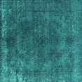 thumbnail image 1 of Ahgly Company Machine Washable Indoor Square Oriental Turquoise Blue Industrial Area Rugs, 7' Square, 1 of 4