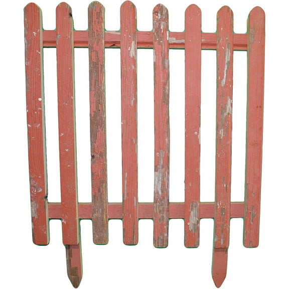 Country Reclaimed Barnwood Plain Picket Fence, Approximately 24" x 24" with Additional 6" Stakes for Sticking in The Ground.