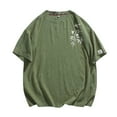 thumbnail image 2 of Tops para hombre, blusas y camisas de manga corta con cuello redondo para hombre. Camiseta/camisa holgada de lino con cuello redondo y manga corta estampada para hombre. Tops para hombre., 2 of 9