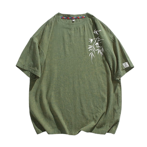 Top Suelto Impreso de los Hombres, Camiseta de Cuello Redondo de Algodón de Manga Corta para Ropa Casual Y de Vacaciones, Camiseta Transpirable, Blusa Ligera