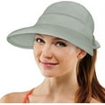 thumbnail image 4 of Women Sun Hat UPF 50+, Zip Off Sun Hat Visor, Ponytail Sun Protection Hat Golf Beach Travel Packable(Light Gray), 4 of 6