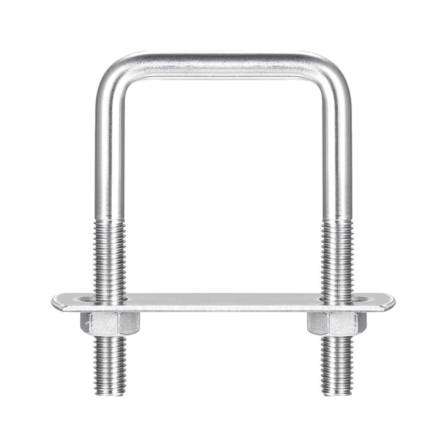 Unique Bargains Square U-Bolts 2 Sets 47mm Inner Width 80mm Length M8 304 Stainless Steel U Clamp Bolt