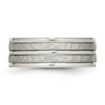 thumbnail image 3 of Stainless Steel Polished and Hammered 8mm Grooved Band, 3 of 7