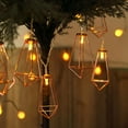 thumbnail image 2 of Efavormart Warm White 11 FT 20 LED Rose Gold Geometric Prism Battery Operated Fairy String Lights Party Home Kitchen Bar Decoration, 2 of 11