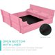 thumbnail image 5 of Songqin Large Outdoor Wooden Sand Box for Kids, Sandbox with Cover, Bench Seats Support up to 220 lbs, Bottom Liner for Drainage, Cedar Wood - Pink, 5 of 14