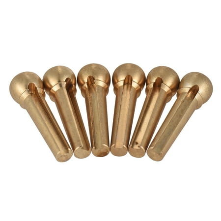 Guitar End Pin Jack 6pcs Acoustic Folk Guitar Brigde String End Pins Pegs Brass Material Guitar Parts Accessories ()