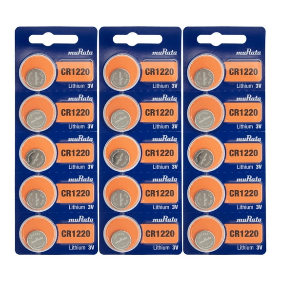 15 pcs CR1220 MURATA Lithium Battery 3v