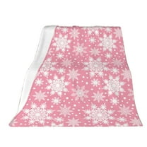 Hvmvliv Christmas Throw Blanket 40x51in Snowflake Christmas Print Soft Warm Nap Blanket for Sofa Bed Camping Festival Use Multicolor