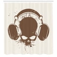 thumbnail image 3 of Ambesonne Music Shower Curtain, DJ Grunge Retro Skull, 69"Wx84"L, Pale Caramel Cream, 3 of 3