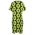 thumbnail image 4 of Vestido de verano para mujer, traje largo con bolsillos, flores de margaritas amarillas y azules., 4 of 6