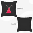 thumbnail image 6 of Set of 2 Throw Pillow Covers 18x18in - Black with Red Dress Design & White Handles Perfect for Couch Bed or Car Decor, 6 of 8