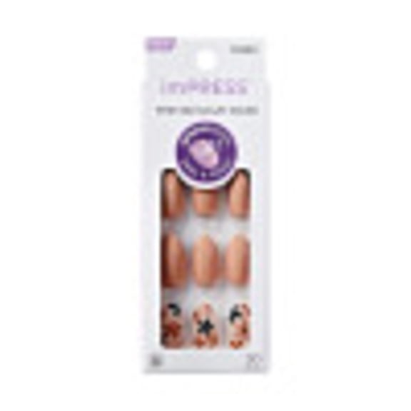 Impress Design Press On Nails , No Glue Needed, Beige, Medium Length, Almond Shape, 30 Ct.