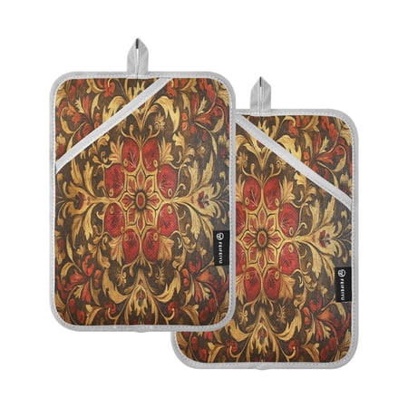 BZSMCE Pot Holder Oven Mitts Cooking baking Bohemia Seamlee Pattern Creative Pattern Size:7x9.8in