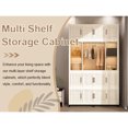 thumbnail image 3 of 17 Cube Portable Wardrobe For , Blankets, And Clothes, White Finish Modern Cabinet With Storage Option, 3 of 7