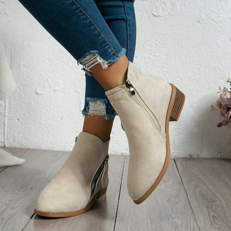 knee length dresses for ladies Fashion Women Ankle Boots with Rivets / Casual Footwear of Low Heel main image 1