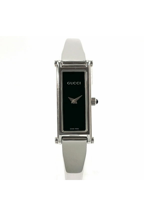 Pre-Owned GUCCI 1500L Watch Stainless Steel/Stainless Steel Silver Quartz Black Dial... (Good)