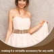 thumbnail image 4 of Cinturón ancho elástico versátil para mujer, elegante cinturón elástico con hebilla ovalada doble para vestidos, accesorio ajustable para todas las ocasiones, 4 of 7
