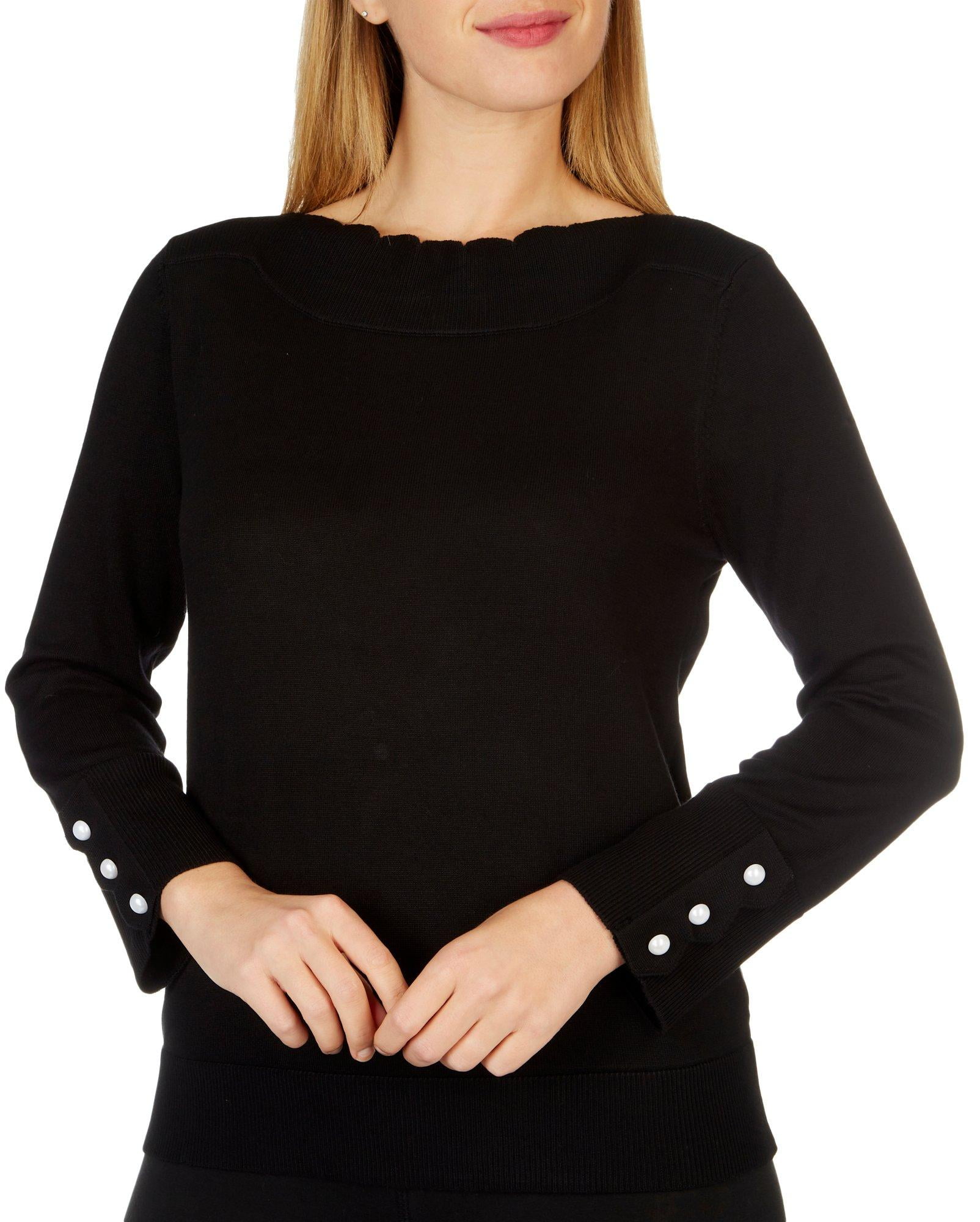 Cable \u0026 Gauge Womens Scalloped Neck 