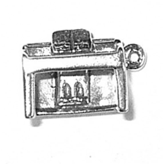 Sterling Silver 24" 1mm Box Chain 3D Upright Piano Pendant Necklace