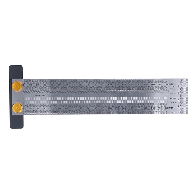 Regla de trazado de acero inoxidable, regla de línea de ángulo recto de operación Simple de alta precisión de 200mm para carpintería