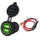 thumbnail image 1 of BOROCO Adaptador de Cargador de Coche USB Dual Compacto con luz, Cargador de Coche USB Dual Cargador de Coche Cargador de Coche a Prueba de Agua Cargador de teléfono móvil(Verde), 1 of 14