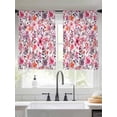 thumbnail image 2 of Spring Floral Sheer Curtains 45 Inch Length 2 Panels Set Window Treatments, Modern Watercolor Flowers Botanical Rod Pocket Semi Curtains for Living Room/Bedroom/Kitchen Décor, 104"W x 45"L, 2 of 7