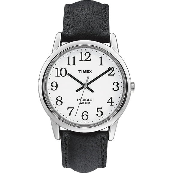 Timex Men's Easy Reader 35mm | Black Leather Strap | Watch T20501