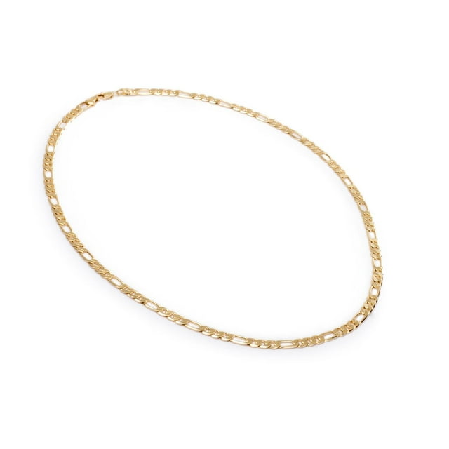 Cadena Figaro Ametrinaa 3x1 6mm 60cm Chapa de Oro 18k Unisex