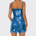 thumbnail image 4 of qolati Sparkly Sequin Lace Homecoming Dresses for Teens Spaghetti Strap Sleeveless Corset Tight Short Formal Cocktail Party Gown Sky Blue S, 4 of 7