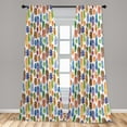 thumbnail image 5 of Ambesonne Feathers Curtains, Watercolor Style Art Print, Pair of 28"x84", Multicolor, 5 of 5