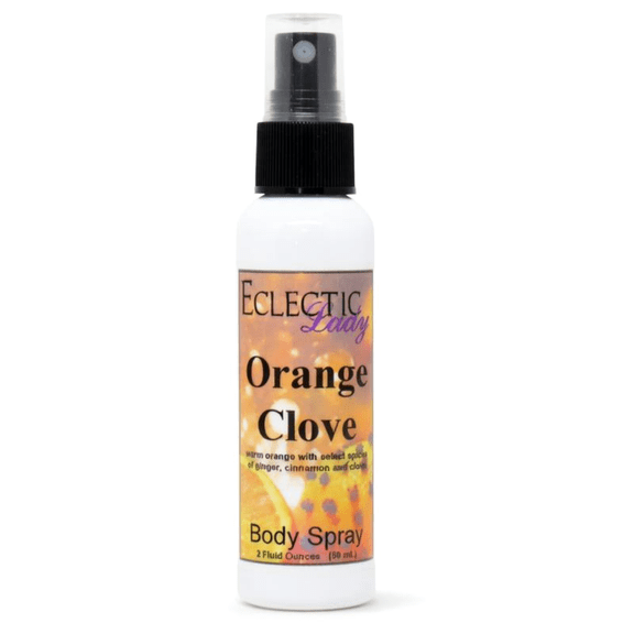 Orange Clove Body Spray, Eclectic Lady, Hydrating Mist, Unisex, 2 oz