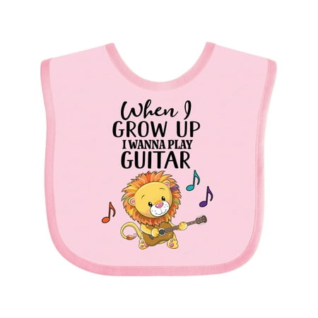 

Inktastic Cute Future Guitar Player Childs Music Gift Baby Boy or Baby Girl Bib