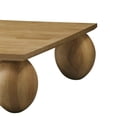 thumbnail image 3 of Benjara Cid Nysa 48 Inch Coffee Table, Square, Brown Solid Rubberwood, 4 Oval Legs, 3 of 6