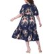 thumbnail image 3 of Vestido de verano de talla grande Agnes Orinda con volantes, corte envolvente en v, mangas cortas, vestido maxi casual con cinturón 3X azul marino, 3 of 6