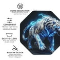 thumbnail image 3 of Yiaed Futuristic Blue Light White Tiger Print Leather Coasters for Drinks - Cup Coasters Coffee Table Kitchen Table Bar, Home & Office Gifts Handmade Drink Coasters-Octagon, 3 of 6