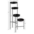 thumbnail image 2 of Kate and Laurel Finn Metal Multi Level Plant Stand, Black 10x11x44, 2 of 7
