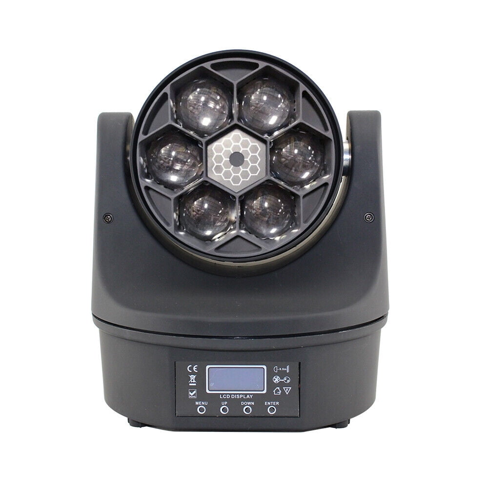 Miumaeov DJ Light Moving Head Stage Light 6x10W RGBW 4 in 1 Bee Eyes LED Beam Moving Head DJ Disco Stage Wash Light DMX512 15 Channels Effect Lighting