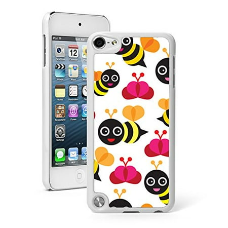 Bumble Bee Pattern (For Apple iPod Touch 5th / 6th Generation Hard Back Case Cover Cartoon Happy Bumble Bees Pattern)