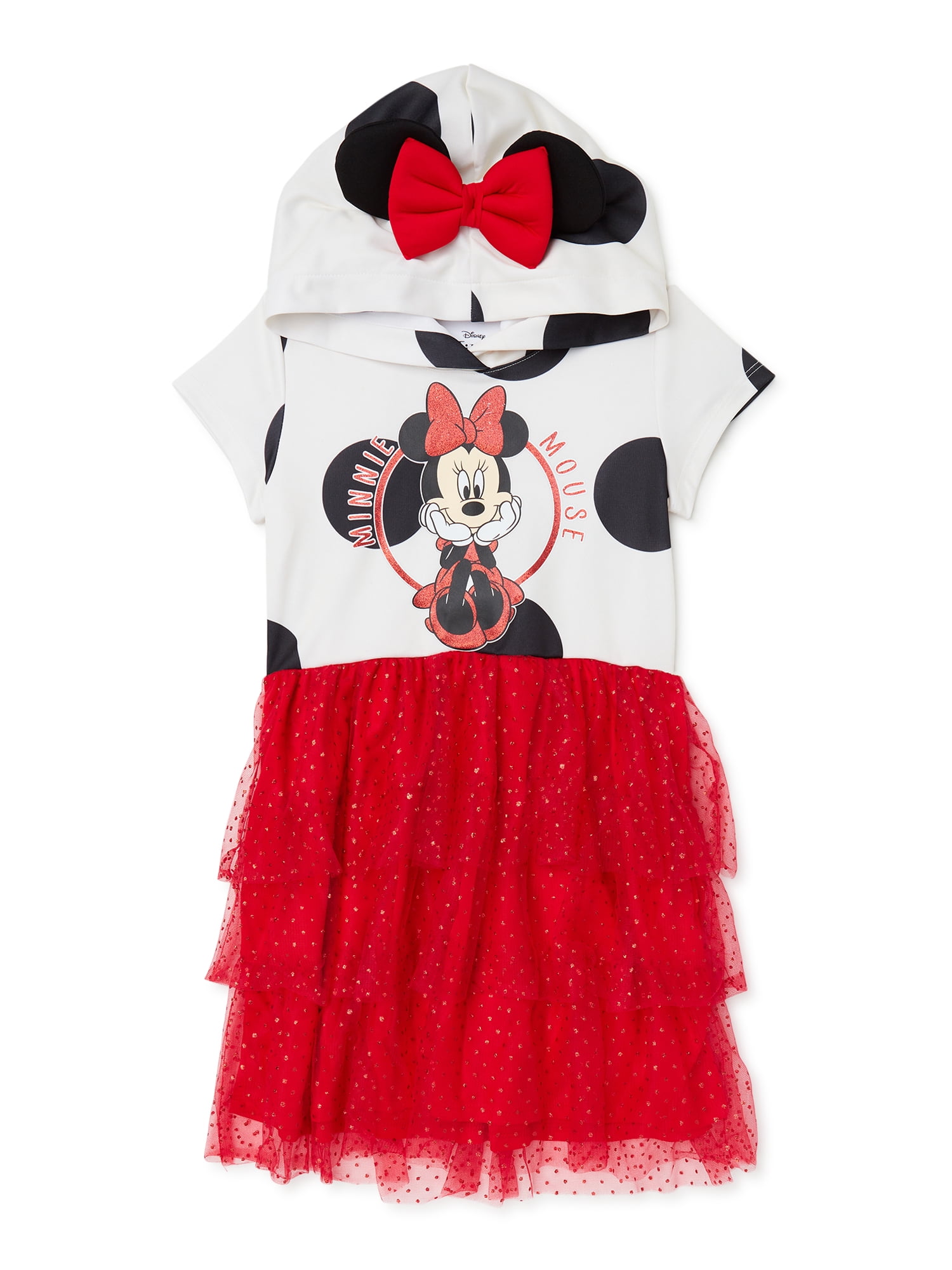 Girls Minnie Mouse Short Sleeve Cosplay Dress, Sizes 4-12