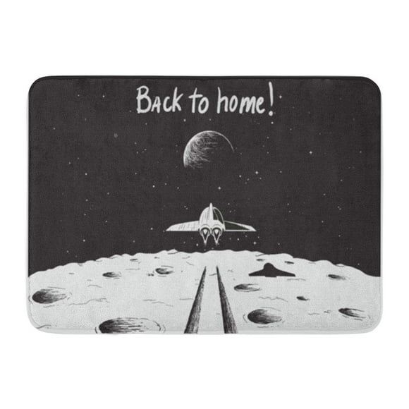 NUDECOR Astronaut Spaceship Back to Earth After Mission Moon Science Doormat Floor Rug Bath Mat 23.6x15.7 inch