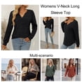 thumbnail image 6 of SUNBS Womens Tops Long Sleeve V Neck Shirts Fall Sweater Casual Blouses Fashion Outfits, 6 of 10