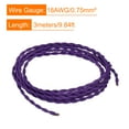 thumbnail image 2 of Unique Bargains Twisted Cloth Covered Wire 2 Core 18AWG 3.0m/9.84ft,Electrical Cable,Purple, 2 of 5