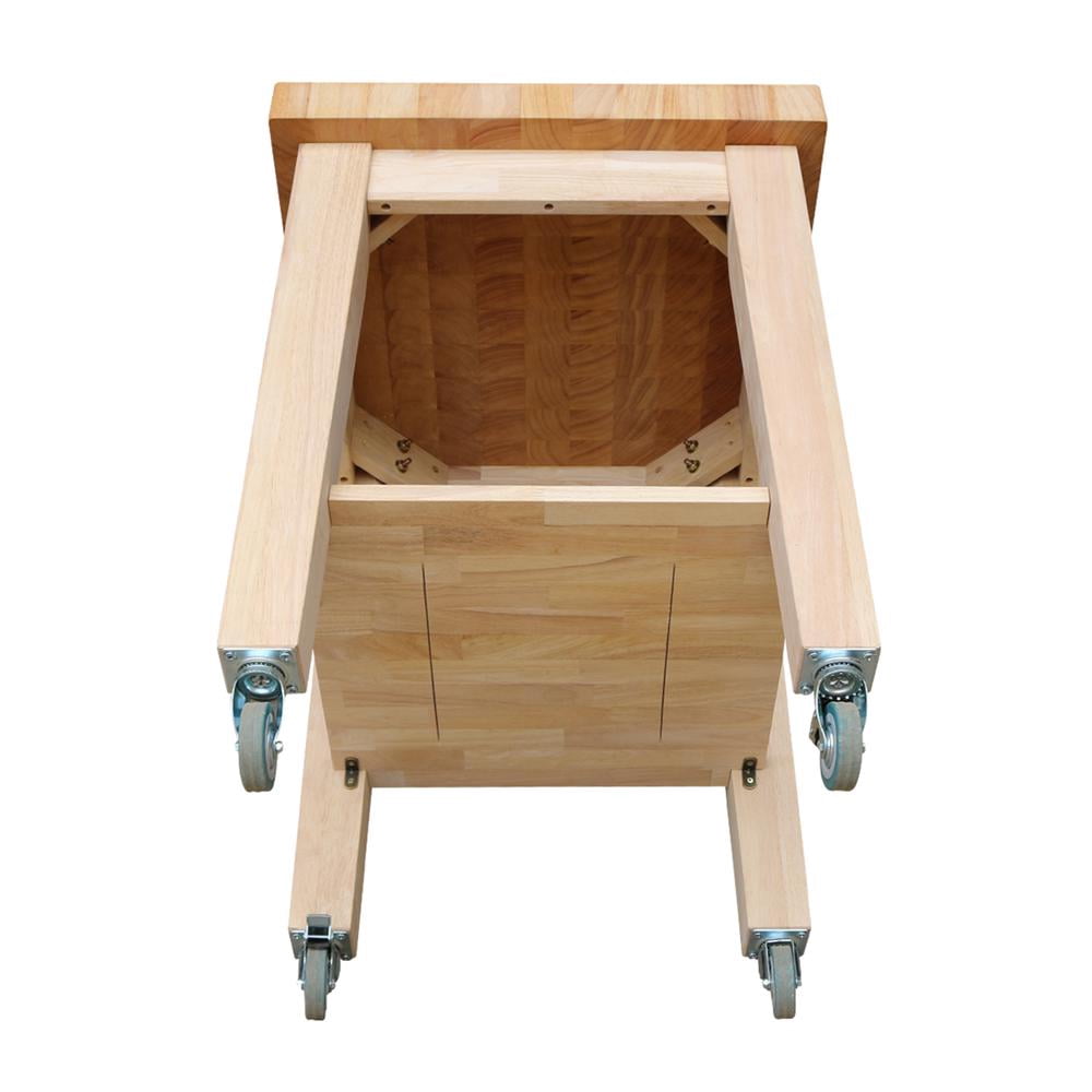 Solid Wood Kitchen Island Unfinished