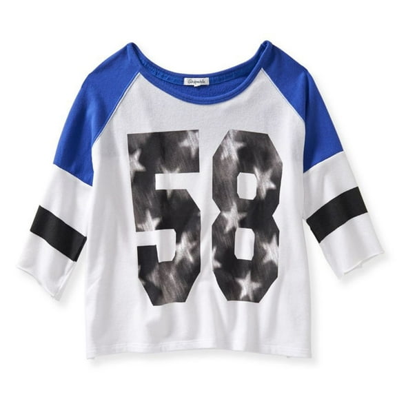 Aeropostale Womens Athletic 58 Sweatshirt, Blue, Juniors, S/M