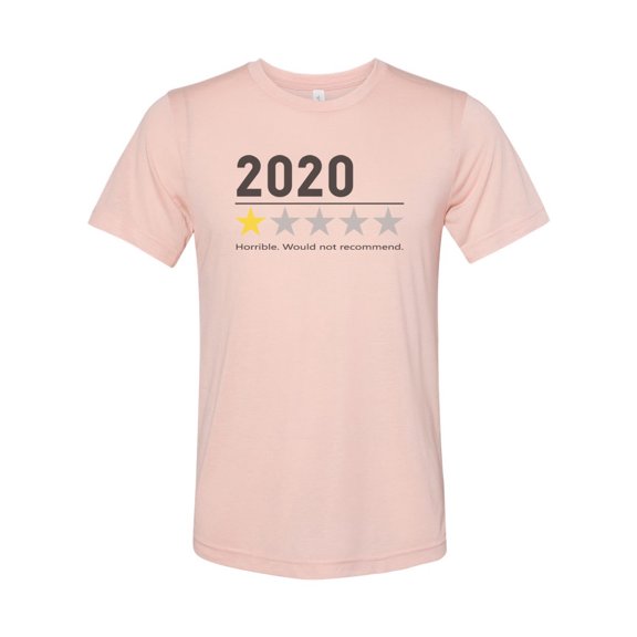 "2020 Shirt, 2020 Review, Unisex Tee, Sublimation T, Year Review, Soft Bella Shirt, Gift For Her, Bad Review, Funny Tees, Gift For Him, 2020, Peach, LARGE"