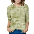 thumbnail image 6 of CLOISE Kids Shirts 3/4 Sleeve Boys Girls Toddler Crew Neck Tops Print Casual Fashion Fall Winter Clothes Green 3-12T, 6 of 6