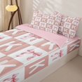 thumbnail image 3 of Homewish Kids Ribbon Bowknot Zipper Full Size Comforter Sets with Fitted Sheet and 2 Pillowcases,Pink First Letter K Zipper Bedding Set For Girls,Pink Reversible,4 Pieces, 3 of 7