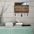 thumbnail image 2 of Excello Global Products Barndoor Mail Holder with Chalkboard, Key Hooks, and Mail Slot (Rustic Brown) - EGP-HD-0447-A, 2 of 5